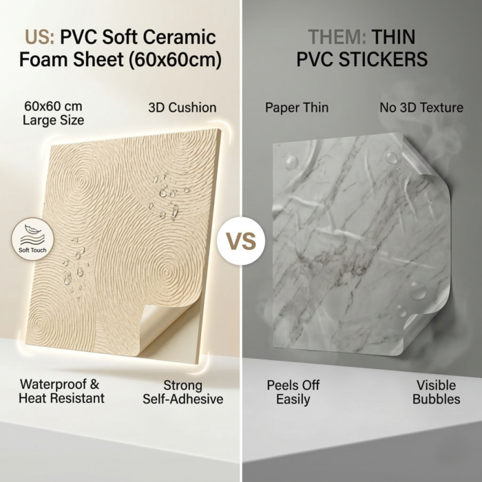 PVC Soft Royal Yellow Circle Texture Ceramic Foam Sheet 2X2 ft - Image 3