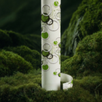 Self Adhesive Wallpaper White Green Circle Texture 10 Meter