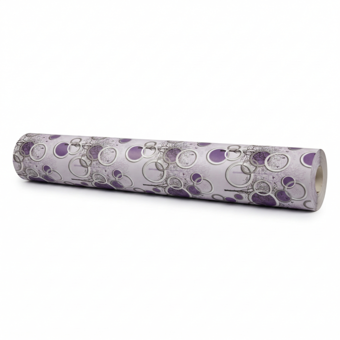 Self Adhesive Wallpaper White Purple Circle Texture 10 Meter - Image 2