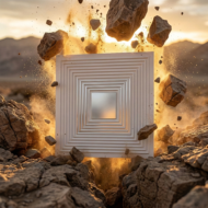 Non Self Adhesive Golden White Rectangular Pattern 3D Panel