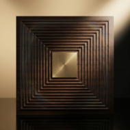 Non Self Adhesive Golden Chocolate Rectangular Pattern 3D Panel - Image 2