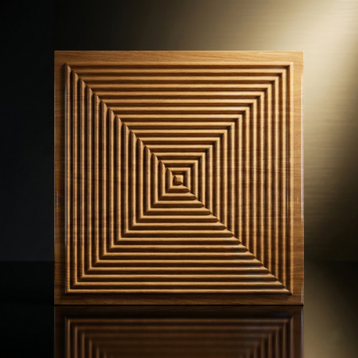 Non Self Adhesive Spiral Wood Pattern 3D Panel - Image 2