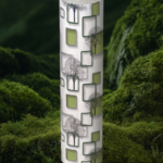 Self Adhesive Wallpaper White Green Square Texture 10 Meter