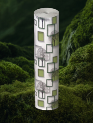 Self Adhesive Wallpaper White Green Square Texture 10 Meter