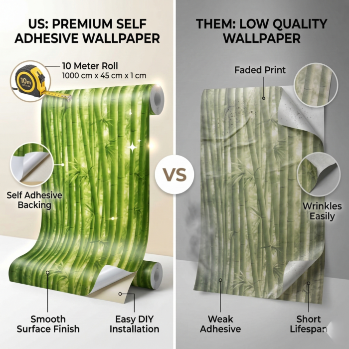 Self Adhesive Wallpaper Bamboo Texture 10 Meter - Image 3