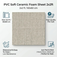 PVC Soft Grass cloth Style Texture Ceramic Foam Sheet 2X2 ft - Image 3