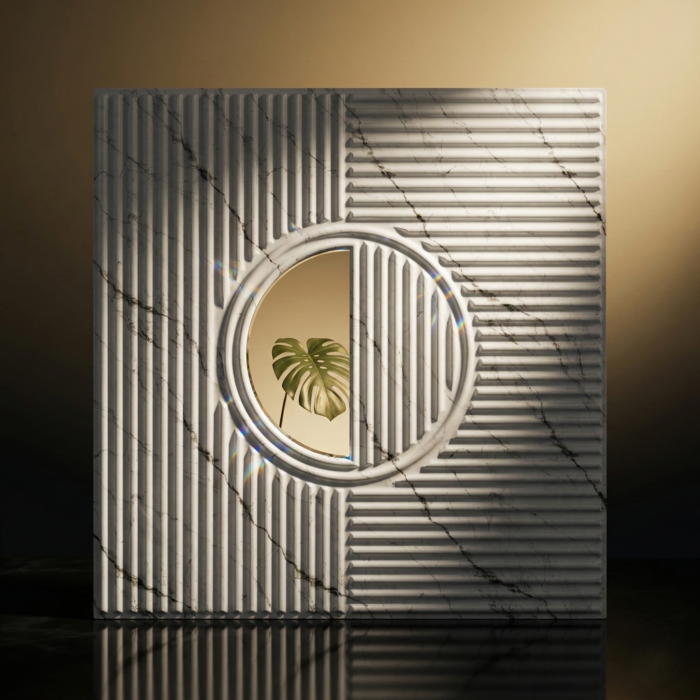 Non Self Adhesive Axis Orbit White 3D Panel - Image 2