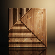 Non Self Adhesive Triangular Groove Wood 3D Panel - Image 2