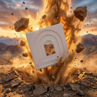 Non Self Adhesive Gold Arc Haven White 3D Panel