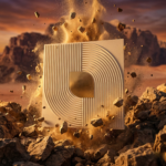 Non Self Adhesive Golden Crescent Spiral White Pattern 3D Panel