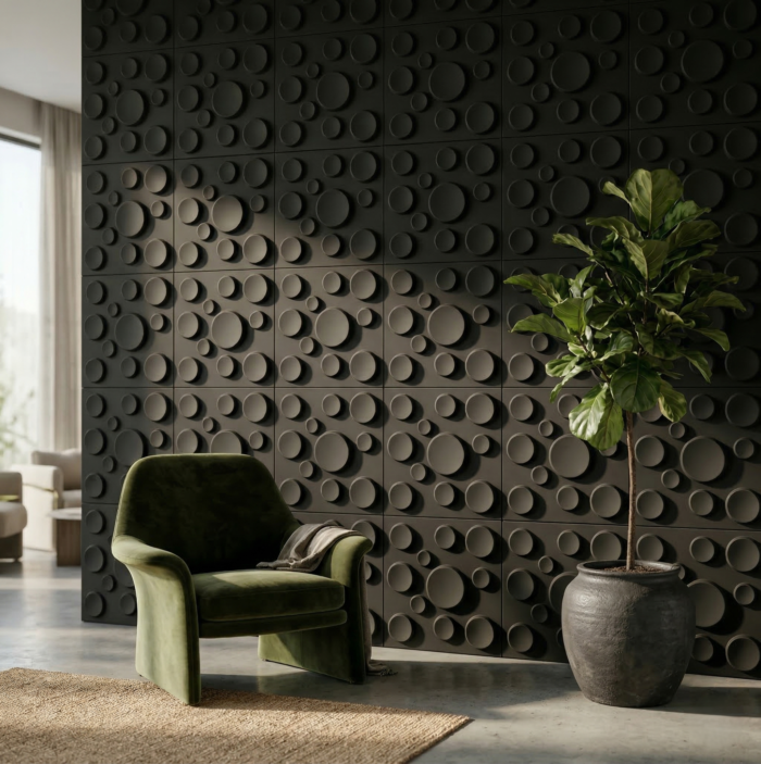 Non Self Adhesive Bubble Black 3D Panel - Image 2