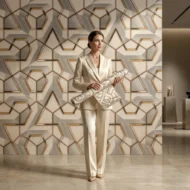 Self Adhesive 3D Gilded Hexagon Relief Texture 10 Meter - Image 2