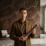 Self Adhesive Brown Texture 10 Meter