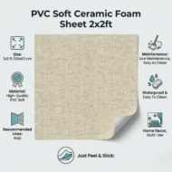 PVC Soft Brass Linen Texture Ceramic Foam Sheet 2X2 ft - Image 3