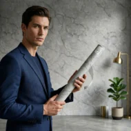 Self Adhesive Wallpaper Grey Texture 10 Meter