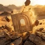 Non Self Adhesive Gold Arc Haven Wood 3D Panel