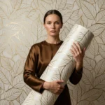 Self Adhesive White Leaf Texture UV Marble Sheet (Gold Foil)