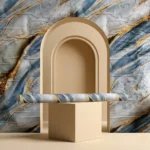 Self Adhesive White Light Blue Yellow Line Texture Wallpaper Roll 2 Meter