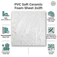 PVC Soft White Ceramic Foam Sheet 2X2 ft - Image 3