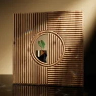 Non Self Adhesive Axis Orbit Wood Gold 3D Panel - Image 2