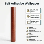 Self Adhesive Dark Brown Shade Texture Wallpaper Roll 2 Meter - Image 3