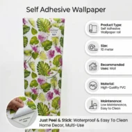 Self Adhesive Wallpaper Pink Flowers Texture 10 Meter - Image 4