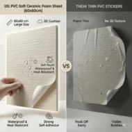 PVC Soft Pale Yellow Texture Ceramic Foam Sheet 2X2 ft - Image 3