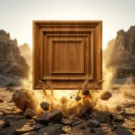 Non Self Adhesive Square Teak Wood 3D Panel