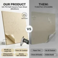 PVC Soft Royal Yellow Texture Ceramic Foam Sheet 2X2 ft - Image 3