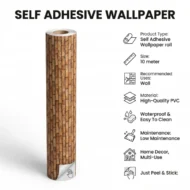Self Adhesive Brown Bricks Texture 10 Meter - Image 4