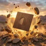 Non Self Adhesive Axis Orbit Metallic Wood 3D Panel