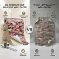 Self Adhesive Wallpaper Colourful Bricks Texture 10 Meter - Image 4