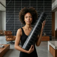 Self Adhesive Grille Sheet Black Texture