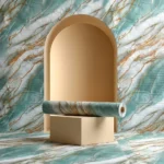 Self Adhesive White Green Yellow Line Texture Wallpaper Roll 2 Meter