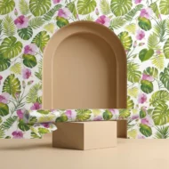 Self Adhesive Wallpaper Pink Flowers Texture 10 Meter - Image 5