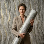 Self Adhesive Grey UV Marble Sheet (Gold Foil)