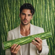 Self Adhesive Wallpaper Bamboo Texture 10 Meter