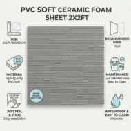 PVC Soft Grey Ceramic Foam Sheet 2X2 ft - Image 3