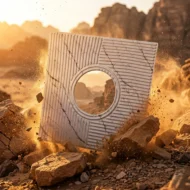 Non Self Adhesive Axis Orbit White Gold 3D Panel