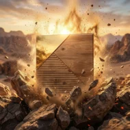 Non Self Adhesive Gold Prism Wood 3D Panel