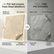 PVC Soft Royal Yellow Circle Texture Ceramic Foam Sheet 2X2 ft - Image 3