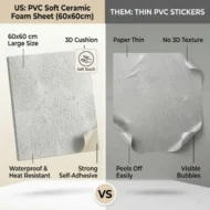 PVC Soft White Circle Texture Ceramic Foam Sheet 2X2 ft - Image 3