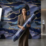 Self Adhesive Deep Sea Agate & Liquid Gold Pattern UV Marble Sheet