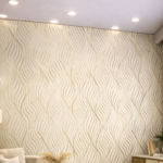 Self Adhesive Abstract Golden Leaf Flame Pattern UV Marble Sheet