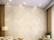 Self Adhesive Abstract Golden Leaf Flame Pattern UV Marble Sheet