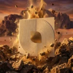 Non Self Adhesive Golden Crescent Spiral White Pattern 3D Panel