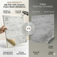 PVC Soft Royal White Dot Texture Ceramic Foam Sheet 2X2 ft - Image 4