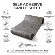 Self Adhesive Grille Sheet Dark Grey Texture - Image 4