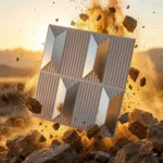 Non Self Adhesive Trapezium White Silver 3D Panel