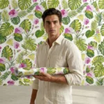 Self Adhesive Wallpaper Pink Flowers Texture 10 Meter